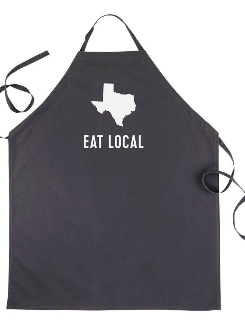About Face: Men's Black Grill Apron "Texas Eat Local" Cotton 32.75" x 27.5" NEW